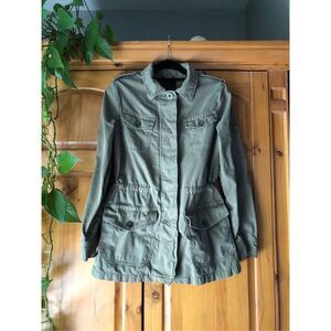 Banana Republic  Cotton Button Jacket Pockets Drawstring Waist SZ M